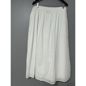 NWT White Eyelet XL  Maxi Lined Boho Beach Sweet Cottage Core Skirt